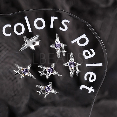 Star Alloy Rhinestone Cabochons MRMJ-WH0075-114-11-1