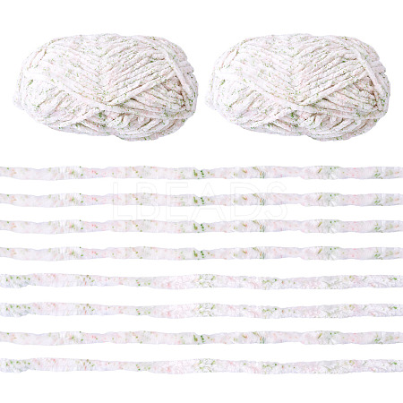2 Skeins Super Bulky Speckled Chenille Polyester Yarn OCOR-TA0003-10-1