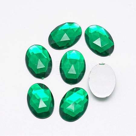 Acrylic Rhinestone Flat Back Cabochons GACR-Q011-18x25-12-1