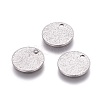 Tarnish Resistant 304 Stainless Steel Textured Pendants STAS-I098-01-10mm-P-3