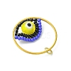 Glass Seed Beaded Evil Eye Pendants PALLOY-MZ00532-03-4