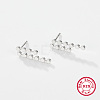 Rhodium Plated 925 Sterling Silver Mini Dot Bar Stud Earrings UK6907-3-1