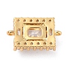 Brass Micro Pave Clear Cubic Zirconia Links Connectors KK-G402-48G-3