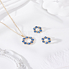 Wreath Alloy Rhinestone Pendant Necklace & Stud Earring Sets SJEW-LP0001-56B-3