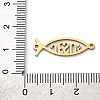 201 Stainless Steel Hollow Religion Jesus Fish Connector Charms STAS-V014-03G-3