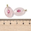 Natural Rose Quartz & Cubic Zirconia Pendants X-G-Z076-01G-02-3