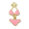 Golden Tone Alloy Enamel Pendants ENAM-O052-01G-02-1