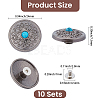 10Pcs Antique Silver Alloy Decorative Rivets BUTT-GF0004-22B-2
