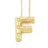 Brass & Plastic Pearl Letter Pendant Box Chain Necklaces for Women NJEW-U017-01G-06-1