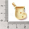 Christmas Theme Rack Plating Brass Cubic Zirconia Pendants KK-K385-119G-04-3