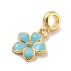 Rack Plating Alloy Enamel Flower European Dangle Charms FIND-B034-55G-07-2