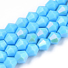 Opaque Solid Color Electroplate Glass Beads Strands EGLA-A039-P6mm-L12-1