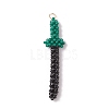 Glass Seed Beaded Sword Big Pendants PALLOY-CJ00145-1