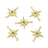 Brass Micro Pave Clear & Black Cubic Zirconia Connector Charms KK-E068-VB040-2