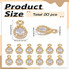 20Pcs Alloy Pendants ZIRC-LP0001-11KCG-2