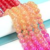 Spray Painted Crackle Glass Beads Strands DGLA-C002-8mm-09-2