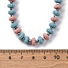 Dyed Natural Lava Rock & Synthetic Non-magnetic Hematite Rondelle Beaded Necklaces NJEW-H054-01P-6