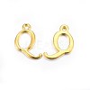 Golden Plated Alloy Letter Pendants X-PALLOY-J718-01G-Q-1