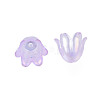 6-Petal Imitation Jelly Acrylic Bead Caps JACR-T002-02B-2