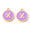 Golden Plated Alloy Enamel Charms X-ENAM-S118-10X-1