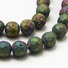 Electroplated Natural Druzy Geode Crystal Beads Strands G-N0253-10mm-02-3