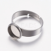 Adjustable 304 Stainless Steel Finger Rings Components STAS-I097-037A-P-2
