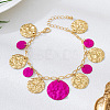 Alloy Textured Disc Tassel Anklets FS-WG7E5E5-01-1