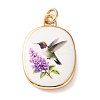 Golden Tone Brass Enamel Pendants KK-CBADFD5-03G-A-1