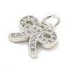 Rack Plating Brass Micro Pave Clear Cubic Zirconia Pendants KK-B093-01A-P-2