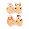 Christmas Theme Heart Enamel Pins JEWB-Z043-01G-1