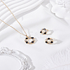 Wreath Alloy Rhinestone Pendant Necklace & Stud Earring Sets SJEW-LP0001-56C-3