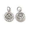 Brass Micro Pave Clear Cubic Zirconia Charms KK-E068-VB120-1