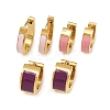 304 Stainless Steel Enamel Hoop Earrings EJEW-K268-20G-03-4
