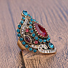 Retro Alloy and Rhinestone Finger Rings FS-WG56BBF-04-3