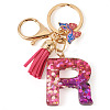 Alloy Resin Butterfly Keychains KEYC-TADJ0002-02G-R-2
