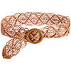 Cloth Woven Rhombus with Wood Chain Belts for Women AJEW-WH20019-125A-1