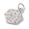 Rack Plating Brass Micro Pave Clear Cubic Zirconia Pendants KK-B092-32P-2