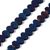 Electroplated Natural Lava Rock Beads Strands G-Q1009-G01-02F-1