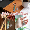 1Pc Gemstone Chip with 201 Stainless Steel Charm Keychains KEYC-CO0001-01B-7