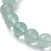 Natural Green Fluorite Round Beaded Stretch Bracelets BJEW-JB10089-03-4