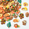60Pcs 10 Styles Autumn Theme Resin Cabochons RESI-SC0006-37-7
