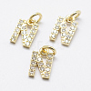 Eco-Friendly Brass Micro Pave Grade AAA Cubic Zirconia Charms ZIRC-P072-09G-N-NR-1