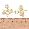 Ocean Brass Micro Pave Clear Cubic Zirconia European Dangle Charms KK-H278-03G-03-3