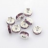 Brass Grade A Rhinestone Spacer Beads RB-A004-1-1