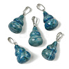 Dyed & Heated Natural Blue Agate Pendants G-B127-03P-06-2
