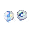 UV Plating Transparent Rainbow Iridescent Acrylic Beads OACR-F004-01C-3