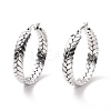 Tarnish Resistant 201 Stainless Steel Leaf Wrap Hoop Earrings with 304 Stainless Steel Pin for Women EJEW-F280-26B-P-1