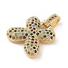 Brass Micro Pave Cubic Zirconia Pendants ZIRC-P121-01G-X-2