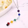 Round Dyed Agate Chakra Pendant Y Necklaces for Women WG9C879-01-2