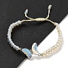 Opalite Braided Round Bead Bracelets BJEW-K251-06J-2